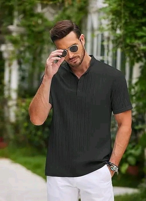 Mens Striped T-Shirt (Black)