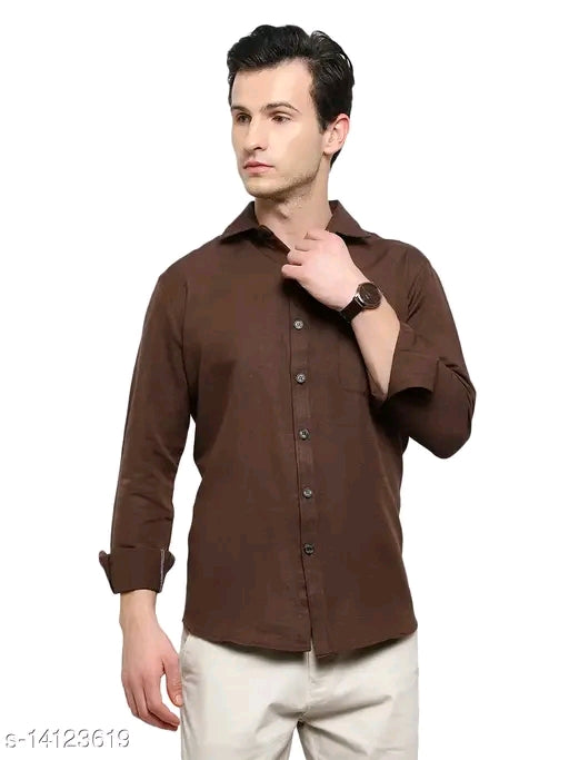 Cotton Mens Shirt (Brown)